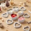 Forever Bene 16 Pack Heart Shaped Tins with Clear Window Lids, 2.5 oz Empty Candle Tins 2.3x2.4x1.1 Inches for Wedding Favors, DIY Custom Gift Box - White