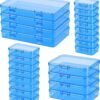 810mQ9v1wZL._AC_SL1500_-7.jpg Forever bene Blue Organizer Boxes, 24 Pack Mixed Size Plastic Storage Containers with Hinged Lid & Label Stickers, Multi-Size Rectangular Clear Boxes for Beads, Jewelry, Crafts, Electronic - DIY