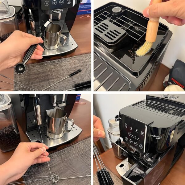 Coffee Machine Cleaning Brush Straw Brush,Long Handle Bottle Brush, Cups,Water Bottles,Bent Pipe+18 Pcs for Stanley Long Stainless Steel Brushes,Oil Pipeline, Test Tube,Nylon Tube Brushes 11.8in Long