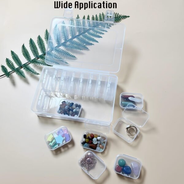 Version 1.0.0 Forever bene Small Bead Organizers Mini Clear Bead Storage-16 Pack Clear Plastic Boxes For beads organization,DIY project,nail art tools,diamond, small items,with Sheets Label Stickers