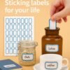 Forever bene 3200 PCS Small Blank Label Stickers - Self-Adhesive, Easy-to-Write,Mini White Tags with Blue Border - Perfect for Price Tags,Product Labels,Key,Storage Organization, 0.95 x 0.55 in