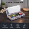 Forever bene 6 Pack Clear Plastic Storage Boxes with Hinged Lids, 6x2.6x1.2 Inches Long Rectangular Organizer for Diamond Art Accessories, Beads, Crafts