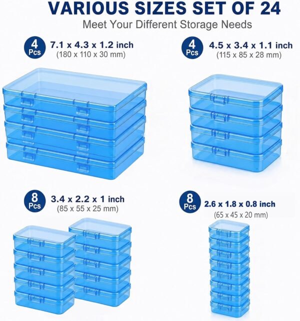 Forever bene Plastic File Storage Box Bead Organizer-25 Pack A4 Large & 24 Small Suitable For A4 Paper,Tool Storage,Electronic Parts,Photo Organizer,Scrapbook,Sewing,Jewelry Making,Diamond Art