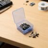 Version 1.0.0 Forever bene 17 Pack Blue Plastic Storage Boxes with Lids, 2.6x2.6x1.4 Inches Square Organizer Containers for Small Parts, Crafts, Jewelry, SMT Components