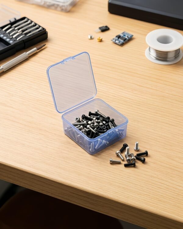 Version 1.0.0 Forever bene 17 Pack Blue Plastic Storage Boxes with Lids, 2.6x2.6x1.4 Inches Square Organizer Containers for Small Parts, Crafts, Jewelry, SMT Components