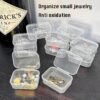 Version 1.0.0 Forever bene Small Bead Organizers Mini Clear Bead Storage-16 Pack Clear Plastic Boxes For beads organization,DIY project,nail art tools,diamond, small items,with Sheets Label Stickers
