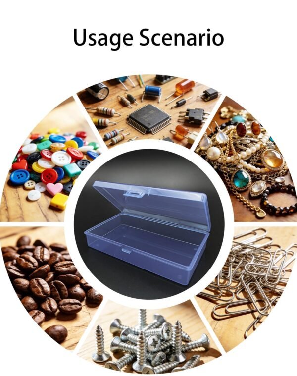 Version 1.0.0 Forever bene 8-Pack Clear Plastic Organizer Boxes,Small Parts Storage Containers with Secure Latch Lids for Craft Supplies,Jewelry, Beads,Office Nail Tools (Blue, 5.3" x 3.2" x 1.2")