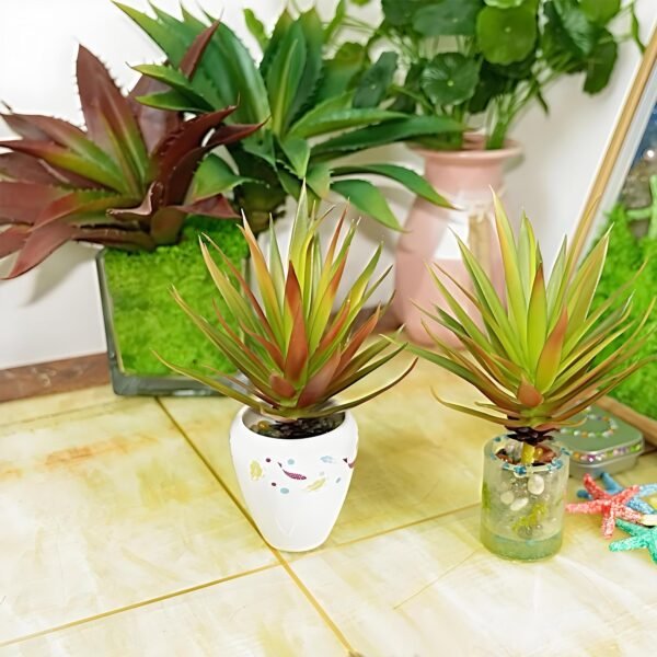 Version 1.0.0 2 PCS Artificial Agave Succulents Plants Real Touch Lifelike Succulants Plants Faux Greenery Garden DIY Home Office Decoration Ornament