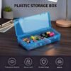 Forever bene 6 Pack Blue Plastic Storage Boxes with Hinged Lids, 6x2.6x1.2 Inches Long Rectangular Organizer for Diamond Art Accessories, Beads, Crafts