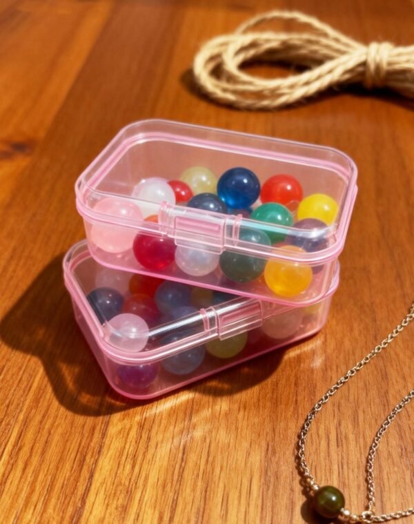 Forever bene 30-Pack Small Plastic Storage Boxes with Secure Lids, Organizer Containers for Beads, Jewelry, Crafts, Small Parts Collection (65x45x20mm) - Pink Plastic Case