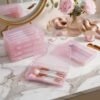 Version 1.0.0 Forever bene 4-Pack Pink Plastic Storage Boxes with Lids, Organizer Containers for Small Parts, Crafts, Jewelry, Office Supplies (180x110x30mm) Pink Plastic Case
