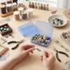 81aX0Mt2e9L._AC_SL1500_-1.jpg Forever bene 8 Pack Blue Plastic Storage Boxes with Hinged Lids, 4.5x3.3x1.1 Inches Small Organizer Containers with Bonus Marking Labels for Beads, Jewelry, DIY Crafts