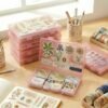 Version 1.0.0 Forever bene 4-Pack Pink Plastic Storage Boxes with Lids, Organizer Containers for Small Parts, Crafts, Jewelry, Office Supplies (180x110x30mm) Pink Plastic Case