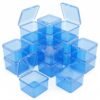 Version 1.0.0 Forever bene 17 Pack Blue Plastic Storage Boxes with Lids, 2.6x2.6x1.4 Inches Square Organizer Containers for Small Parts, Crafts, Jewelry, SMT Components