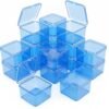 Forever bene Square Plastic Storage Boxes with Lids, Organizer Containers for Small Parts, Crafts, Jewelry, Office Supplies,Nails, SMT components (Clear, 30 Pcs 2 Size)