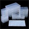 Forever bene Plastic Case Bead Organizer Box 24 Pack Mixed Size Small Clear Storage Containers Craft Storage Box with Hinged Lid and Labels Mini Boxes for Jewelry Diamonds Small Items Craft Projects