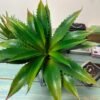 Large 12.6" Artificial Succulents Aloe Plants Real Touch Fake Flowers Unpotted, Fake Agave Perfect for Home, Wedding, Festival Arrangement (1, Green-Red)