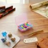 Forever bene 30-Pack Small Plastic Storage Boxes with Secure Lids, Organizer Containers for Beads, Jewelry, Crafts, Small Parts Collection (65x45x20mm) - Pink Plastic Case