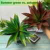 Large 12.6" Artificial Succulents Aloe Plants Real Touch Fake Flowers Unpotted, Fake Agave Perfect for Home, Wedding, Festival Arrangement (1, Green-Red)