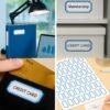 Forever bene 3200 PCS Small Blank Label Stickers - Self-Adhesive, Easy-to-Write,Mini White Tags with Blue Border - Perfect for Price Tags,Product Labels,Key,Storage Organization, 0.95 x 0.55 in