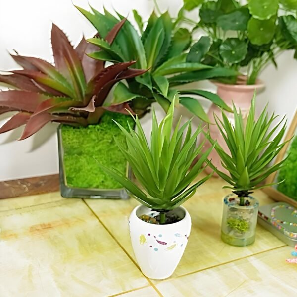 Realistic Artificial Succulents-Faux Yucca, Agave Plants, and Gladiolus Zero Maintenance, Plastic Flowers,Water-free Plants for Bathroom Vegetation,Greenery for Home Office Decor