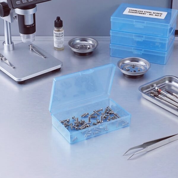 Version 1.0.0 Forever bene 8-Pack Clear Plastic Organizer Boxes,Small Parts Storage Containers with Secure Latch Lids for Craft Supplies,Jewelry, Beads,Office Nail Tools (Blue, 5.3" x 3.2" x 1.2")